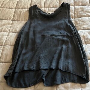 LUNYA Blue Silk Tulip Back Tank Top Size Medium